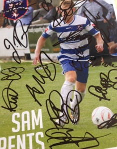 Autographs from the squad - many thanks to Mel, Steve, Larry & the MFC squad!